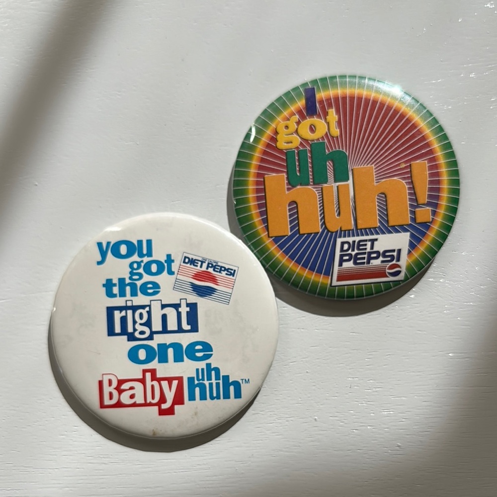 Pepsi Colorful Button Badges - White and Multicolor